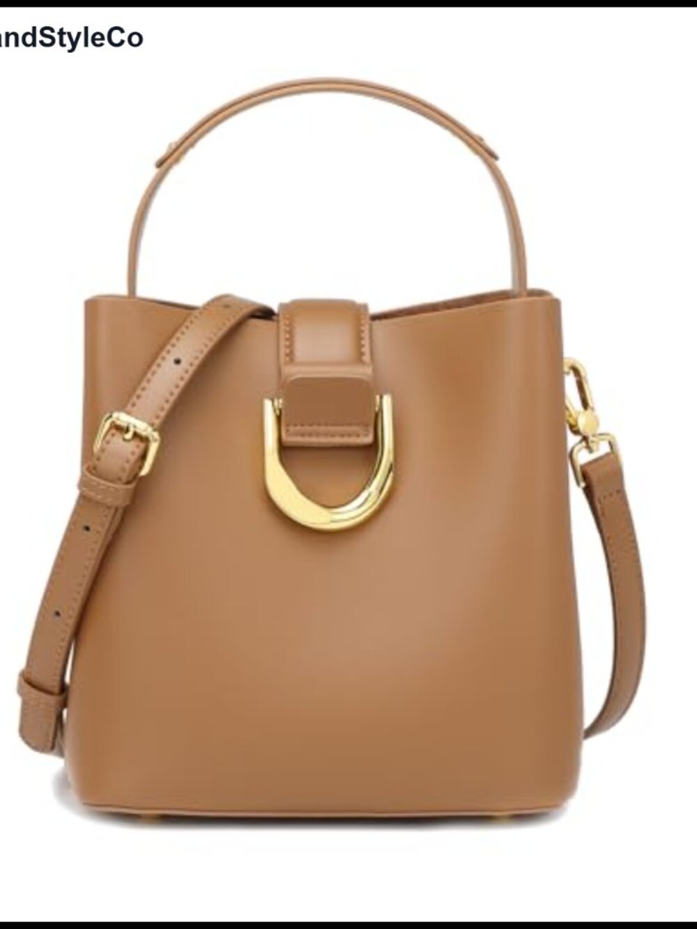 Genuine Leather Bucket Shoulder Handbag Purse Crossbody Bag Women